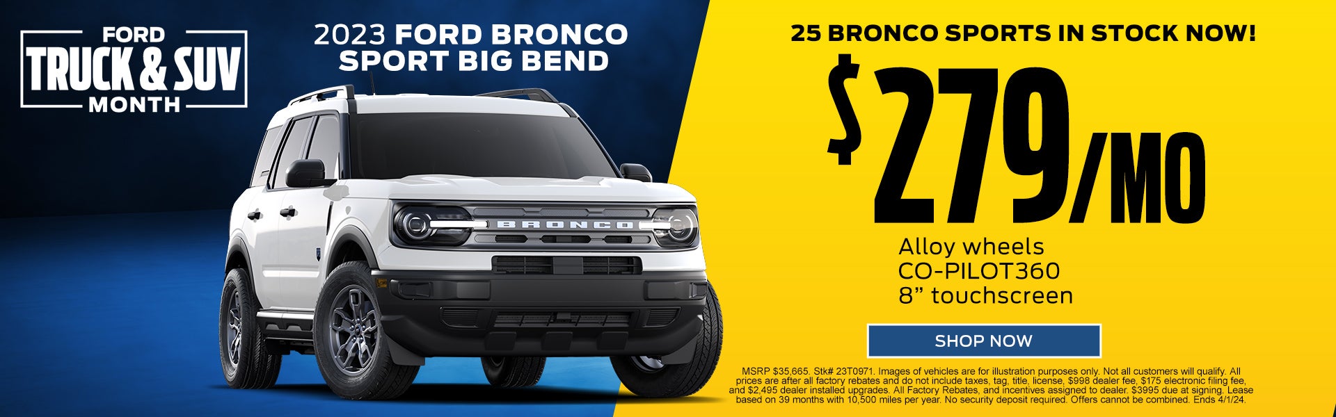 Bronco Sport Big Bend $279/mo