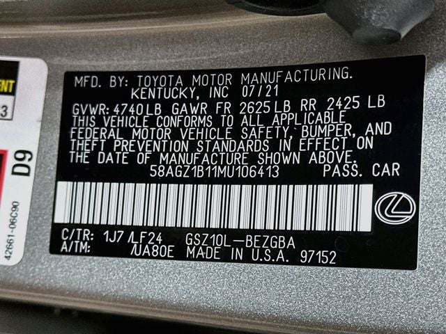 2021 Lexus ES 350 F Sport
