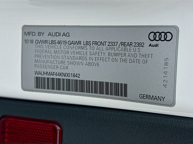 2019 Audi A4 2.0T Premium Plus