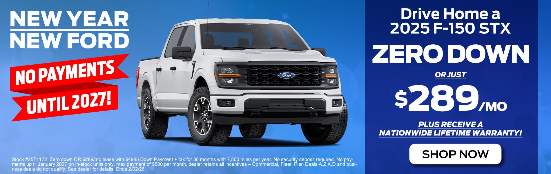 Drive a 2025 F-150 STX $289/mo OR ZERO DOWN