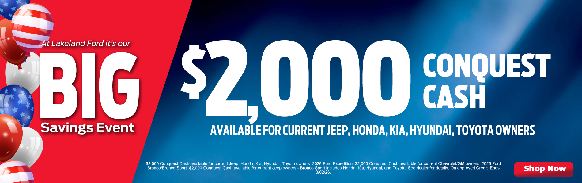 $2,000 CONQUEST CASH