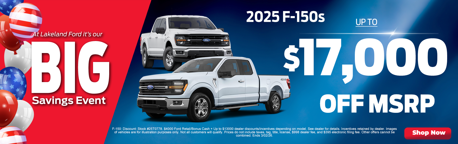 F-150s up to $17,000 Off MSRP!