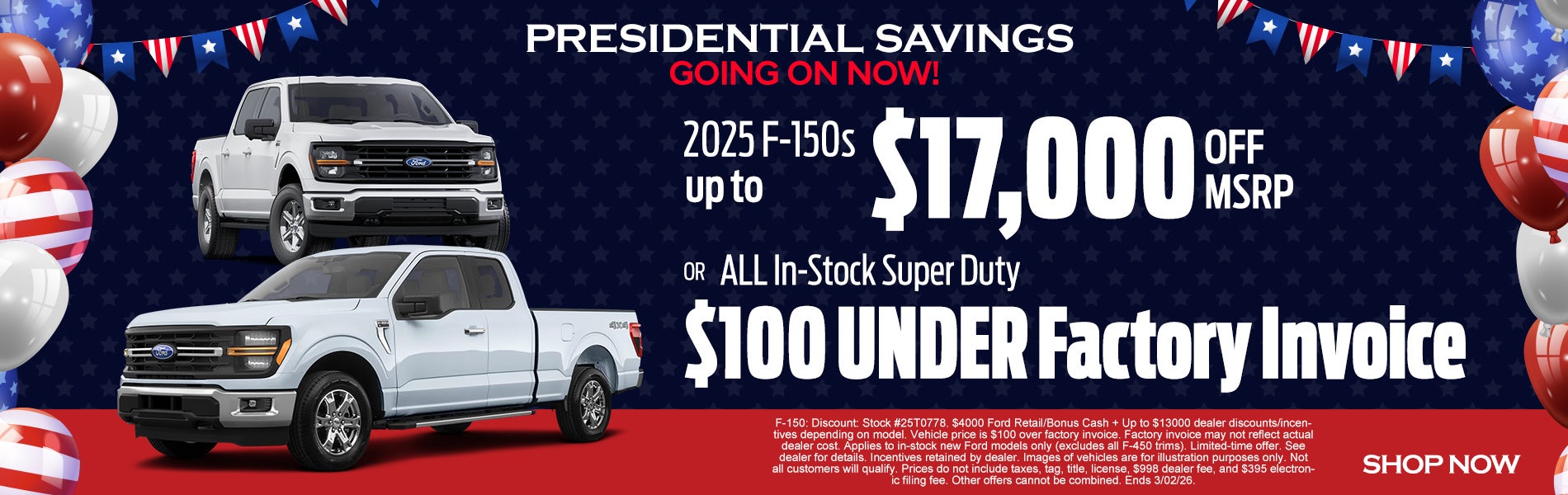 F-150s up to $17,000 Off MSRP!