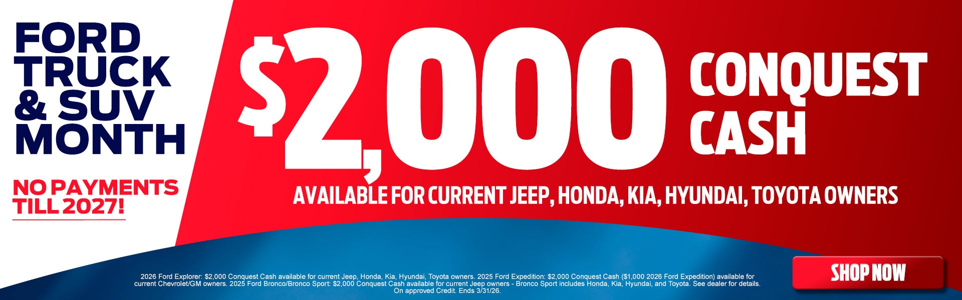 $2,000 CONQUEST CASH