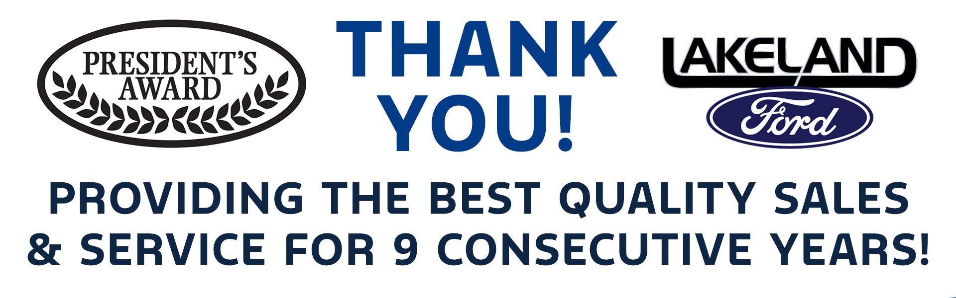 Lakeland Ford President's Award Winner 2025