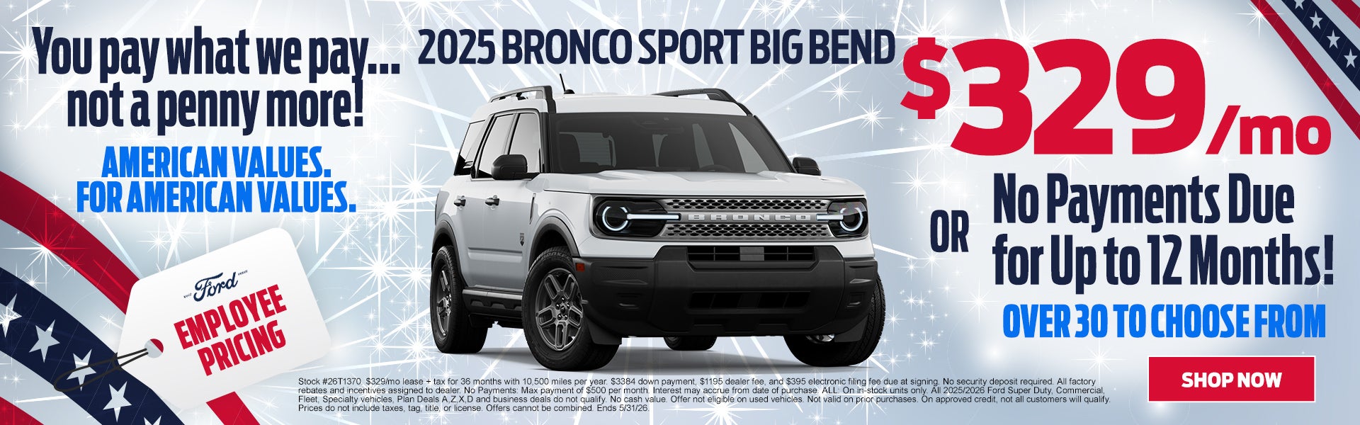 2026 Bronco $329/mo