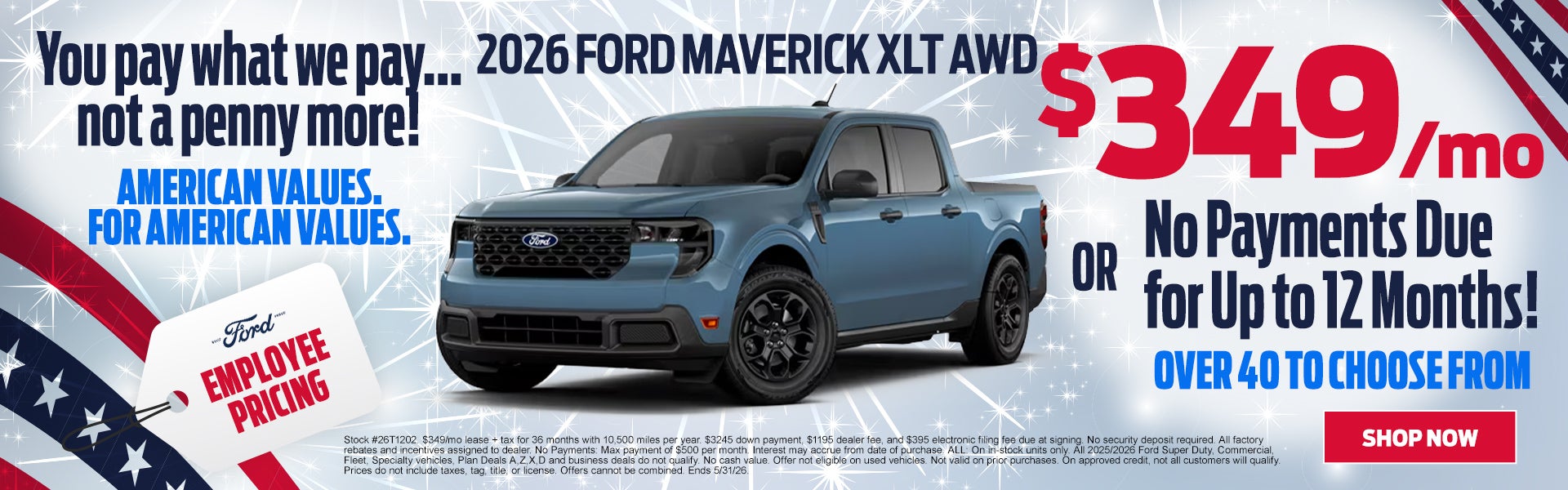 2026 Maverick $349/mo