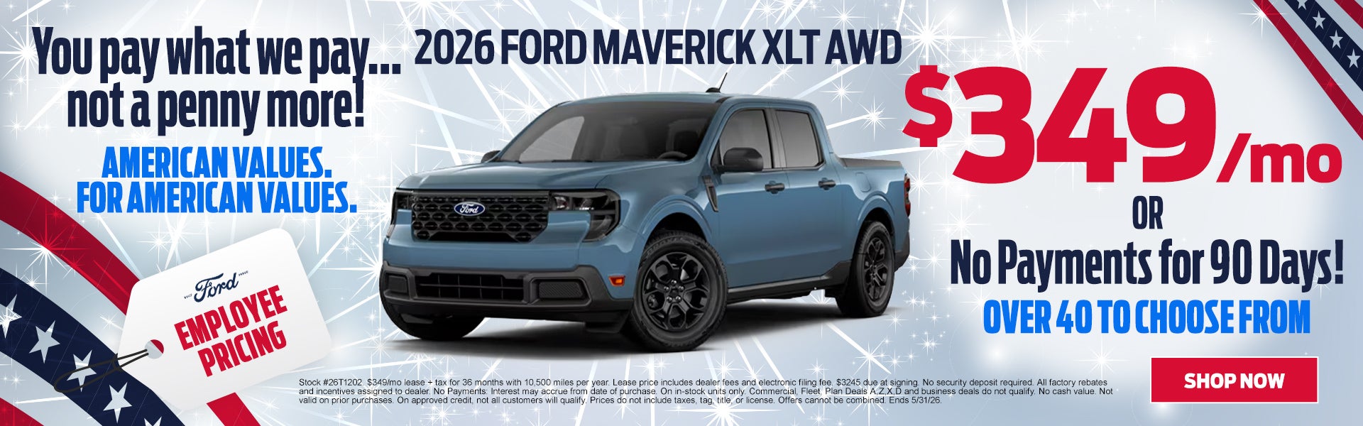 2026 Maverick $349/mo