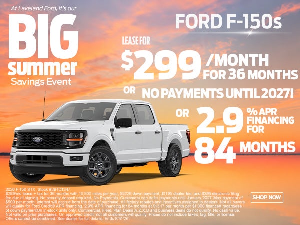 Drive a 2025 F-150 XLT $299/mo