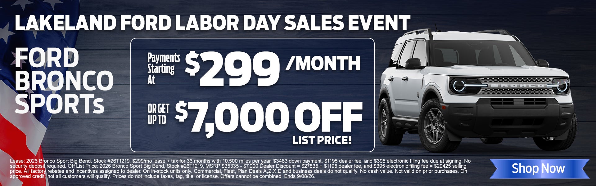 New Bronco Sport starting at $299/mo