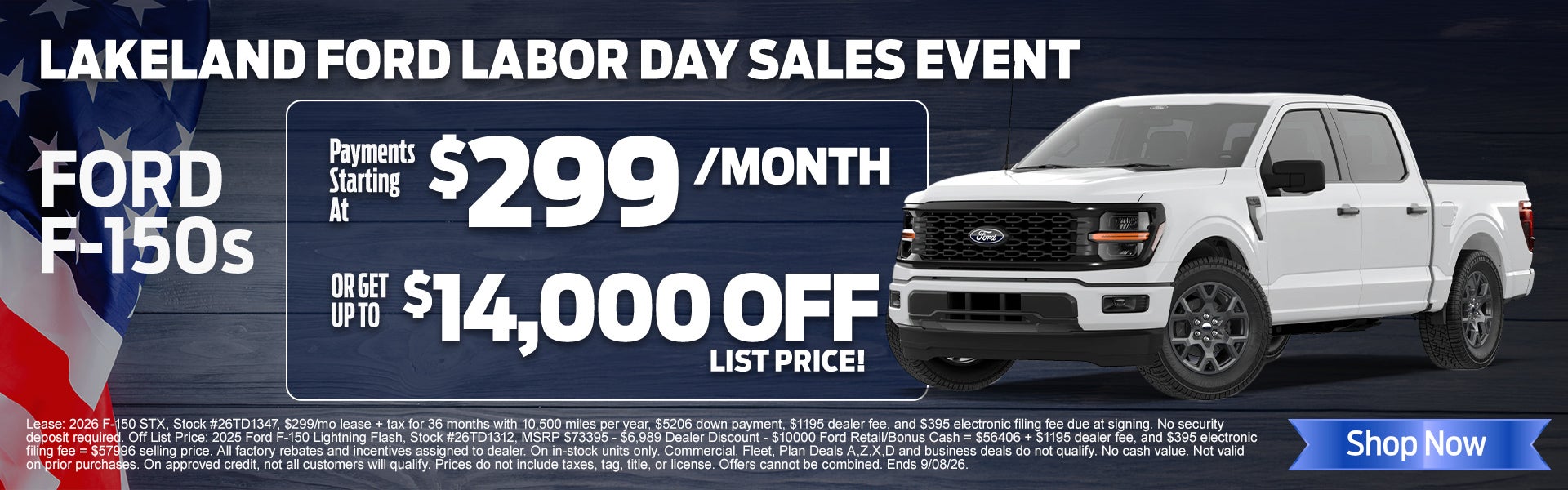 New Ford F-150s starting at $299/mo