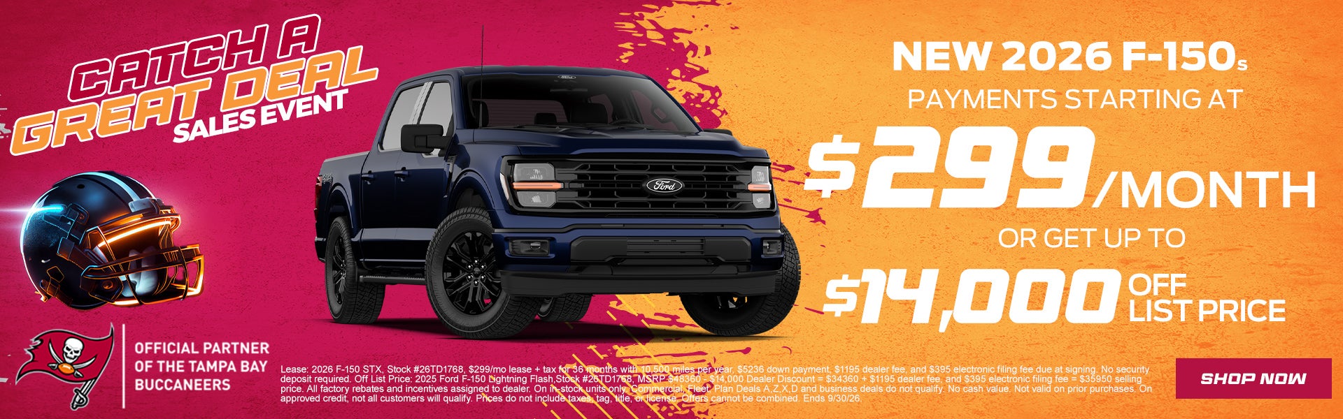 F-150 $299/mo OR get up to $14,000 off List PRICE