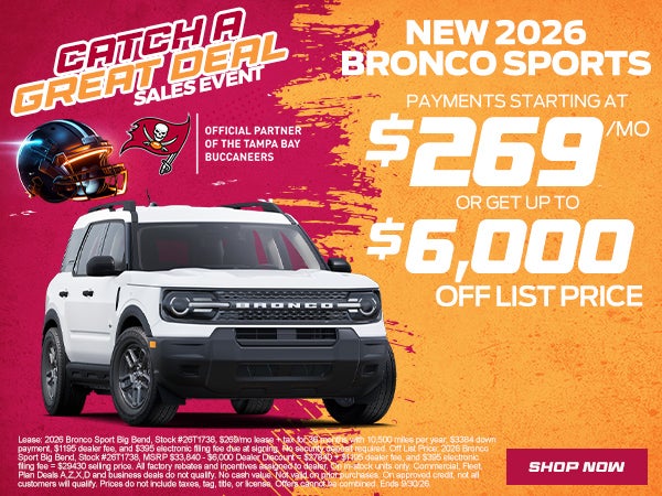 2026 Bronco Sport $269 a week 