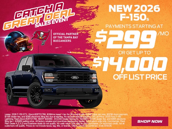 F-150 $299/mo OR get up to $14,000 off List PRICE