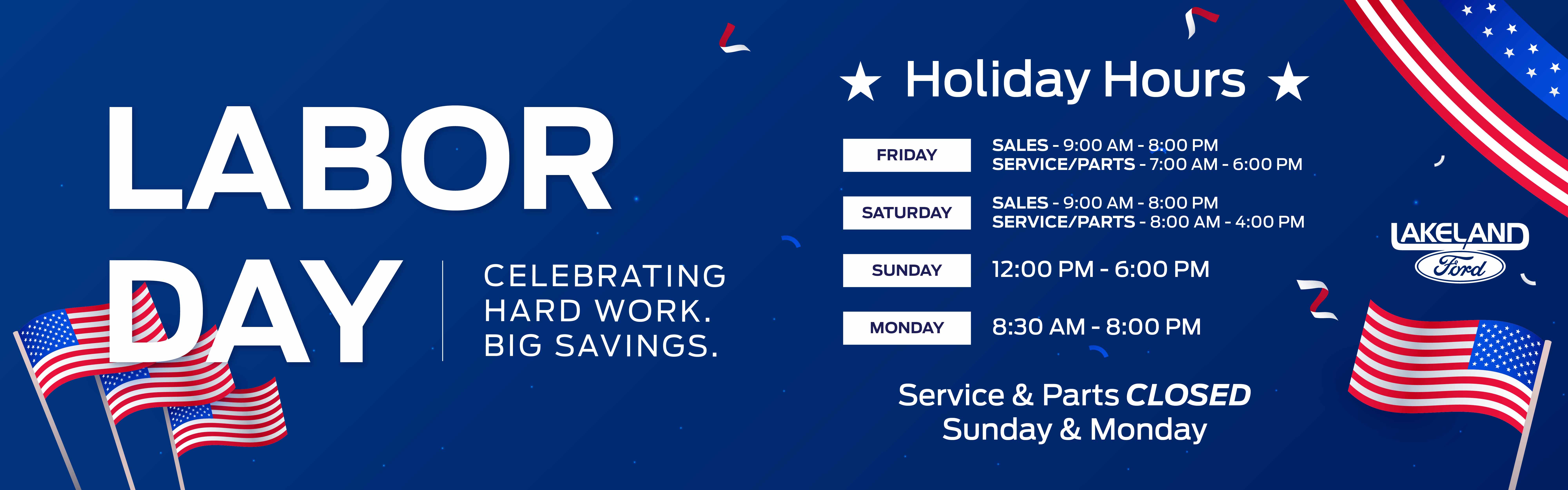 Labor Day Hours
