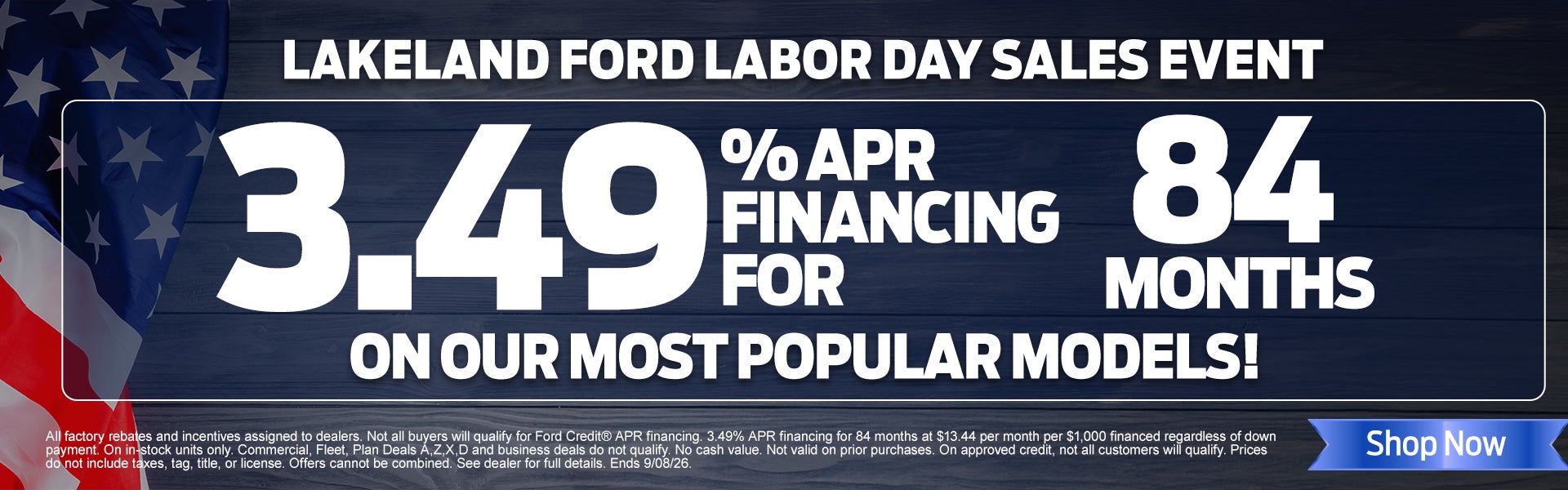 3.49% APR for 84 Months