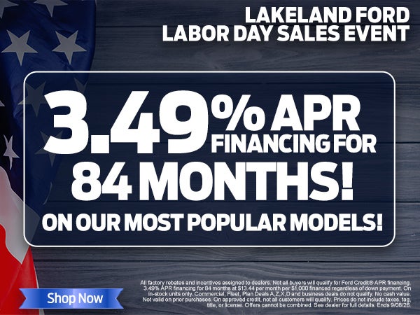 3.49% APR for 84 Months