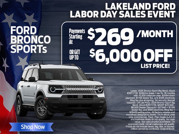 New Bronco Sport starting at $299/mo