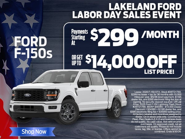 New Ford F-150s starting at $299/mo