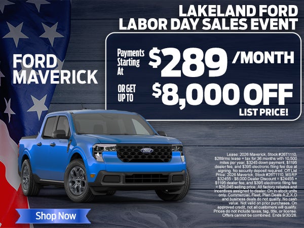 Ford Ranger just $289/mo