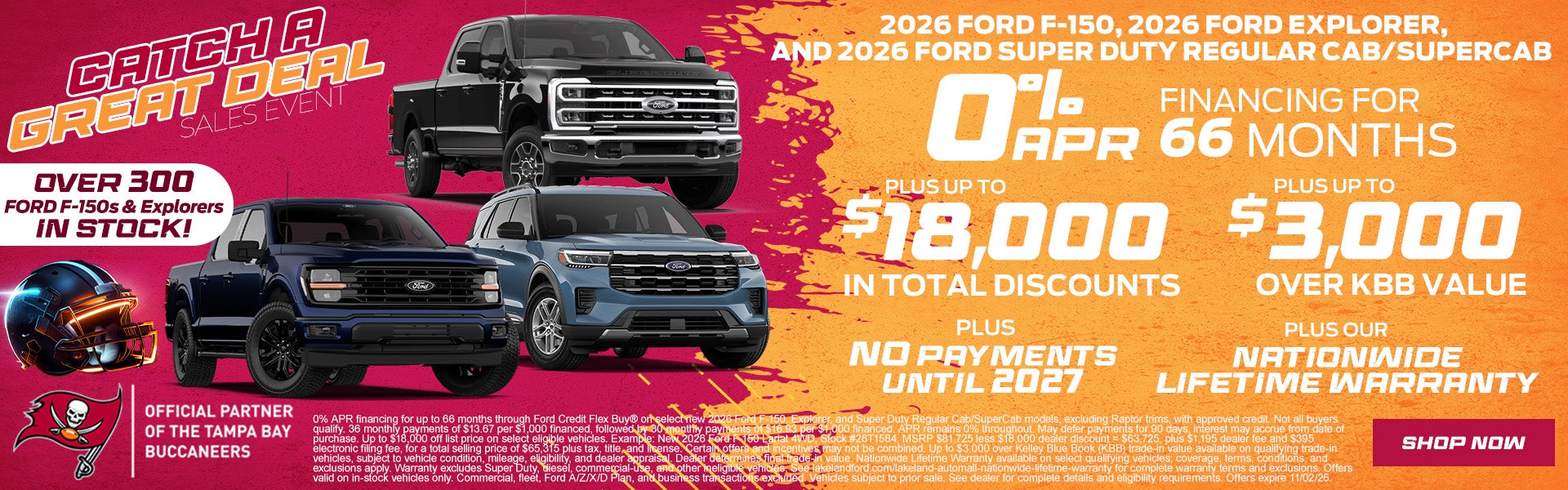 0% APR for 64 months on our most popular models