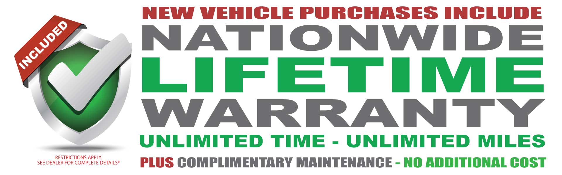 Nationwide Lifetime Warranty PLUS Complimentary Maintenance 