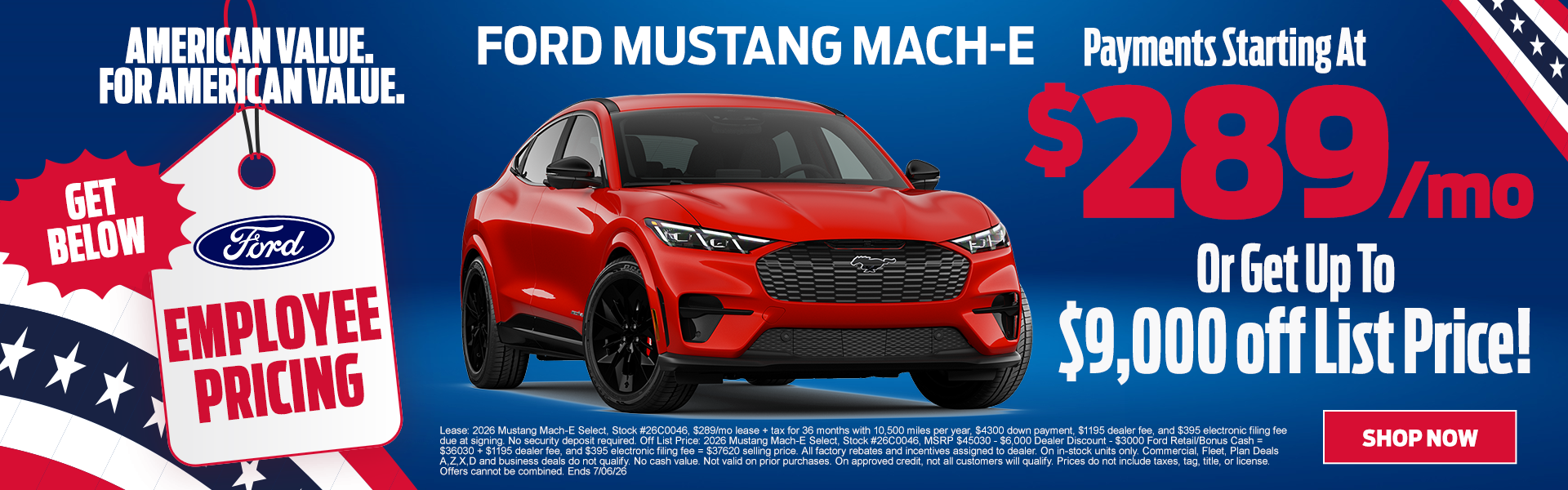 Mustang Mach-E starting t $289/mo OR get up to $9,000 off