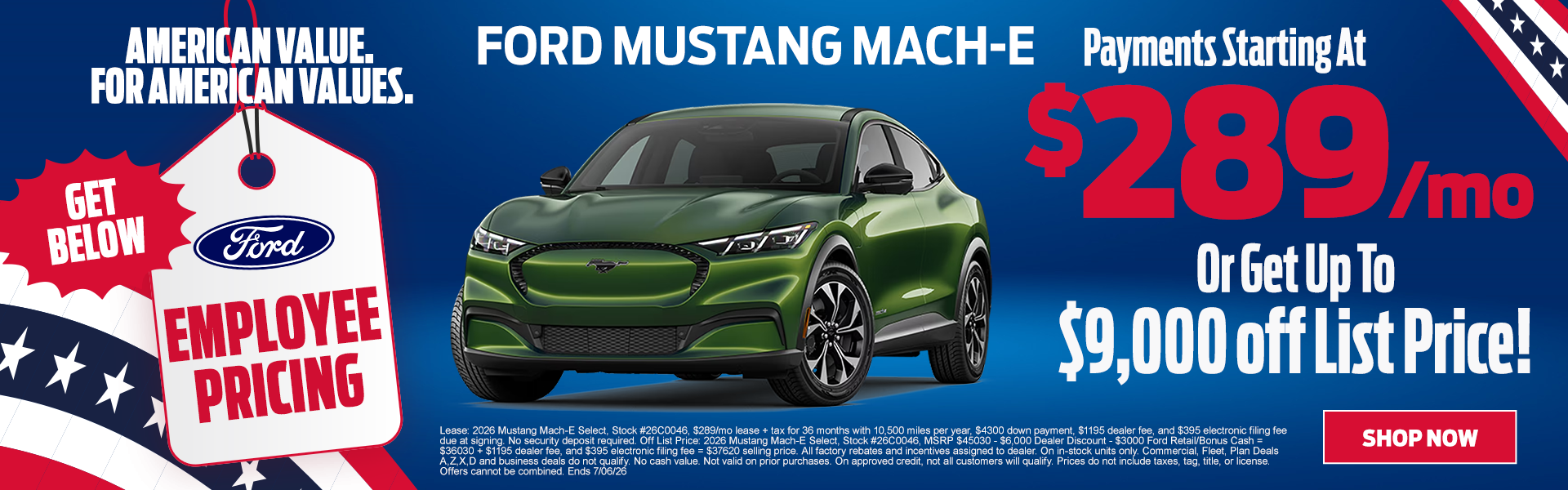 Mustang Mach-E starting t $289/mo OR get up to $9,000 off