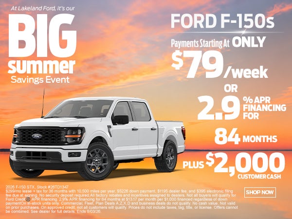 Drive a 2025 F-150 XLT $79 a week OR No Payments until 2027!