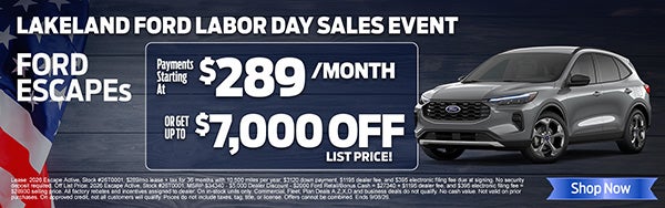 Ford Escapes $289/mo OR get up to $7,000 off MSRP